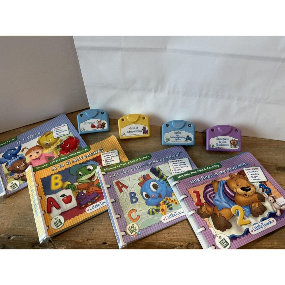 LeapFrog LittleTouch LeapPad Books & Cartridges Lot 4 Titles ABCs Numbers Colors